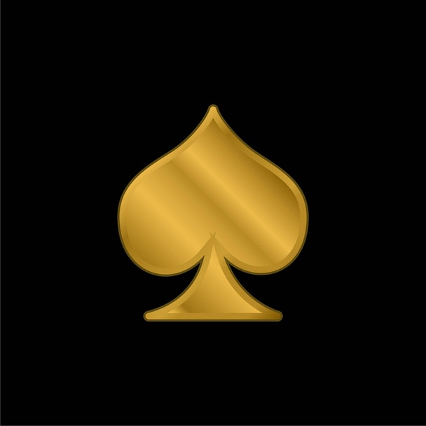 Pik-As vergoldet metallisches Symbol oder Logo-Vektor - Vektor, Bild