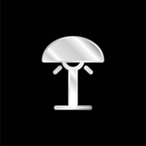 Lámpara de noche plateado icono metálico - Vector, Imagen