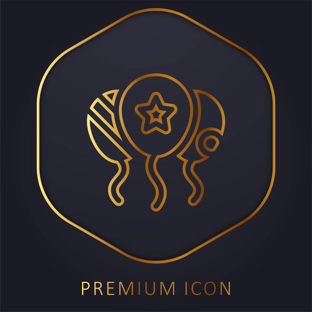 Globos línea dorada logotipo premium o icono - Vector, imagen