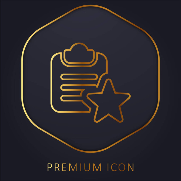 Logo premium de línea dorada marcador o icono - Vector, Imagen