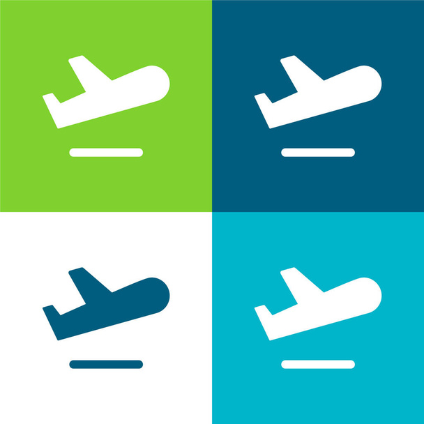Airport Departures Sing Flat four color minimal icon set - Vector, Image