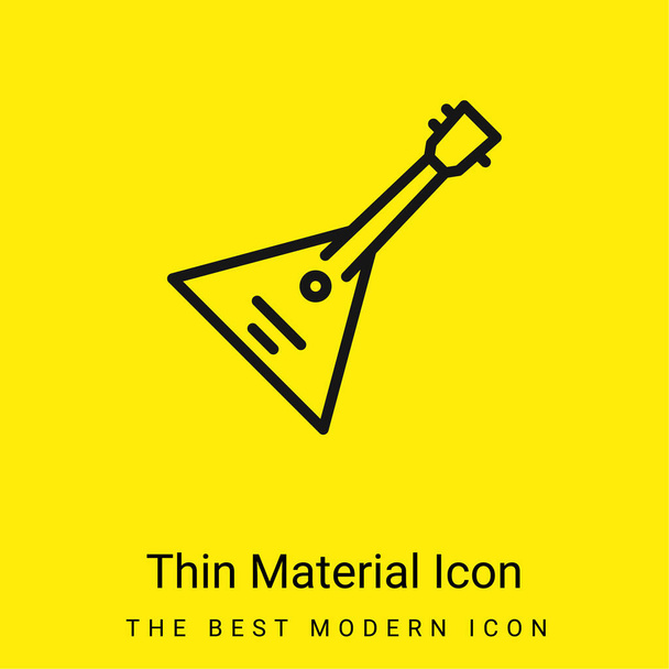 Balalaika icona minimale materiale giallo brillante - Vettoriali, immagini