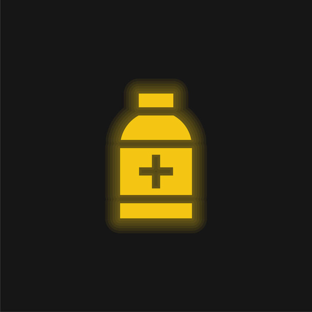Álcool amarelo brilhante ícone de néon - Vetor, Imagem