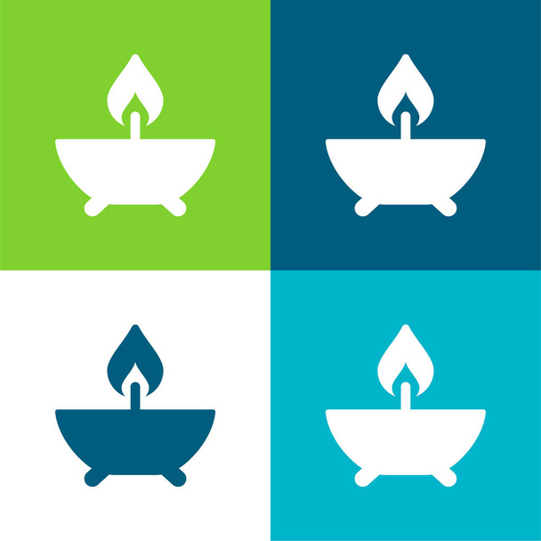 Aromaterapie Byt čtyři barvy minimální ikona nastavena - Vektor, obrázek