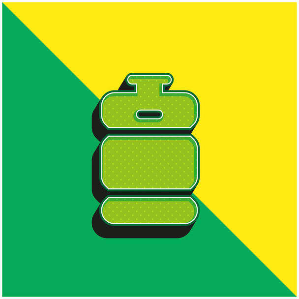 Beer Keg Πράσινο και κίτρινο σύγχρονο 3d διάνυσμα εικονίδιο λογότυπο - Διάνυσμα, εικόνα