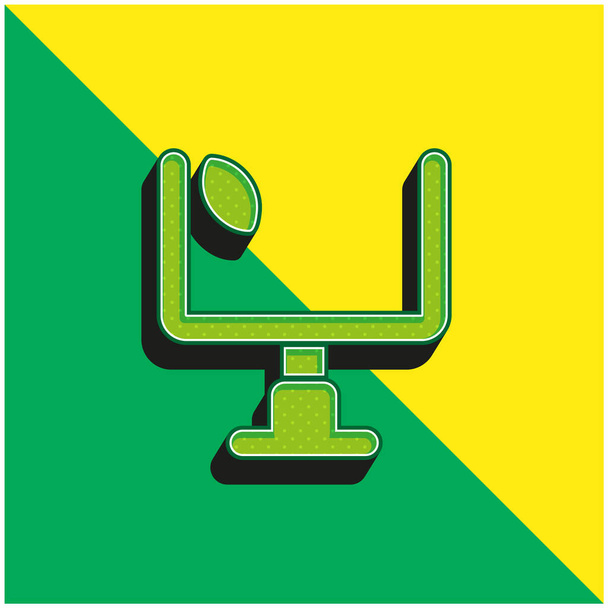 アメリカンフットボール注釈緑と黄色の現代的な3Dベクトルアイコンのロゴ - ベクター画像