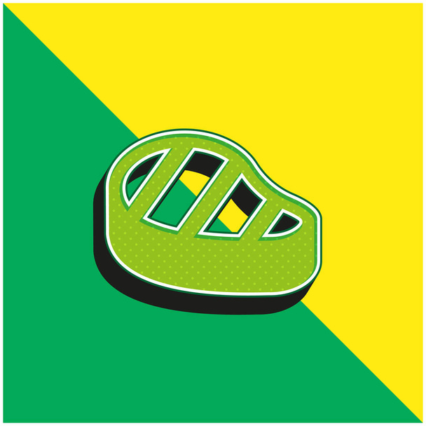 Wołowina stek Zielony i żółty nowoczesny ikona wektor 3D logo - Wektor, obraz