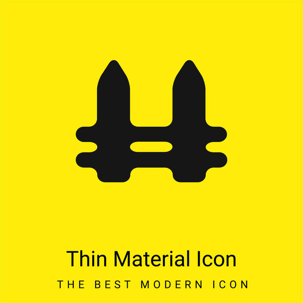 Black Fence minimal bright yellow material icon - Vector, Image
