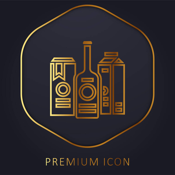Marca línea dorada logotipo premium o icono - Vector, Imagen