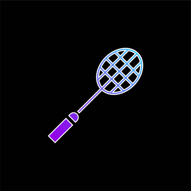 Ícone de vetor gradiente azul Badminton - Vetor, Imagem