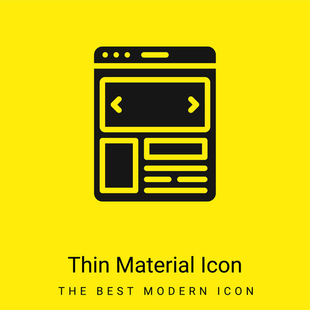 Advertenties minimale helder geel materiaal pictogram - Vector, afbeelding