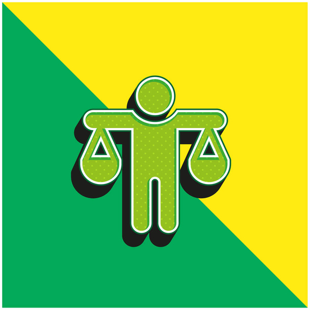 Ισορροπία Πράσινο και κίτρινο σύγχρονο 3d διάνυσμα εικονίδιο λογότυπο - Διάνυσμα, εικόνα