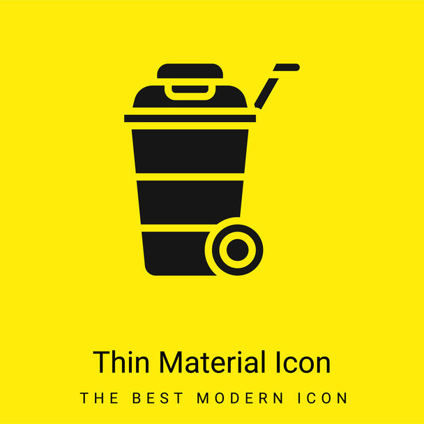 Papelera icono de material amarillo brillante mínimo - Vector, Imagen
