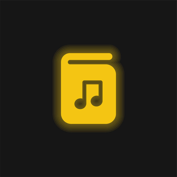 Audio Book żółty świecący neon ikona - Wektor, obraz