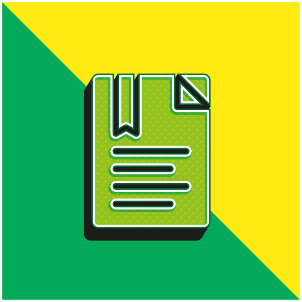 Закладка Зелено-жовтий сучасний 3d векторний логотип
 - Вектор, зображення