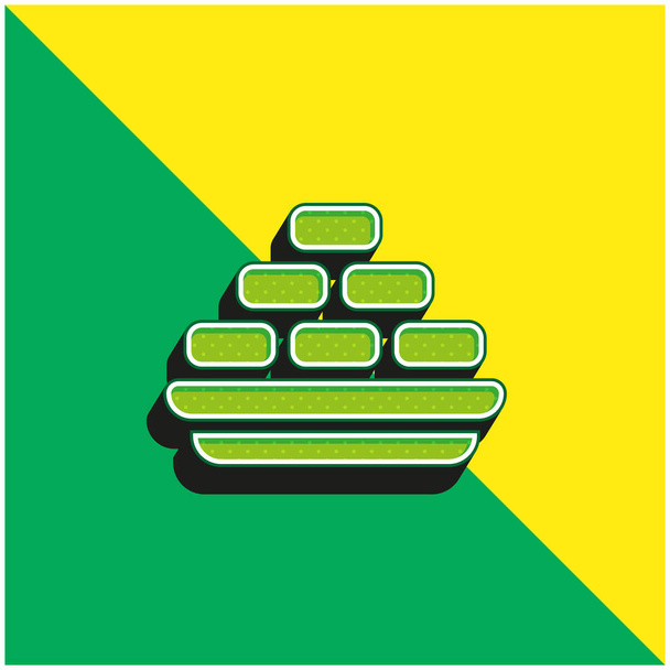 Barfi verde y amarillo moderno logotipo icono del vector 3d - Vector, Imagen