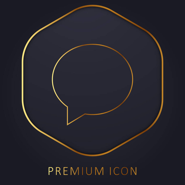 Black Oval Speech Bubble golden line premium logo or icon - Vector, Image