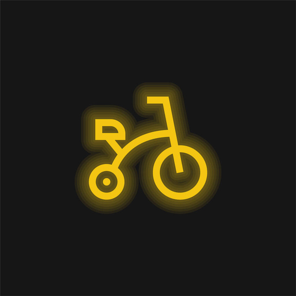 Bicycle yellow glowing neon icon - Vektor, obrázek