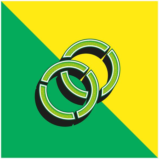 Bangles Zelené a žluté moderní 3D vektorové logo - Vektor, obrázek