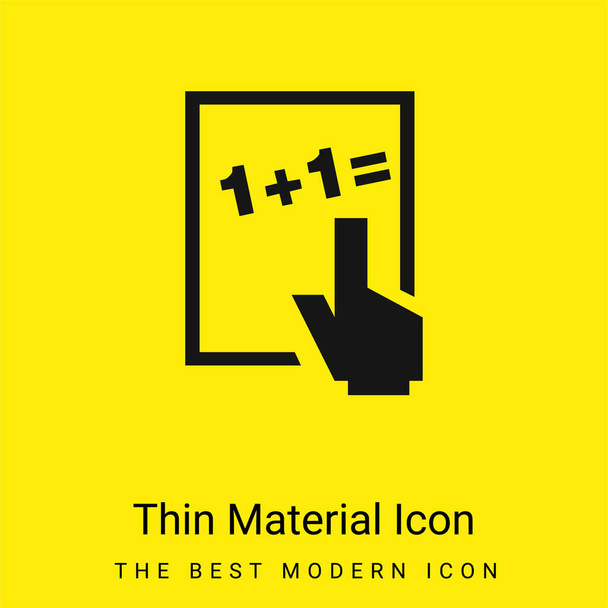 Základní matematika minimální jasně žlutá ikona materiálu - Vektor, obrázek