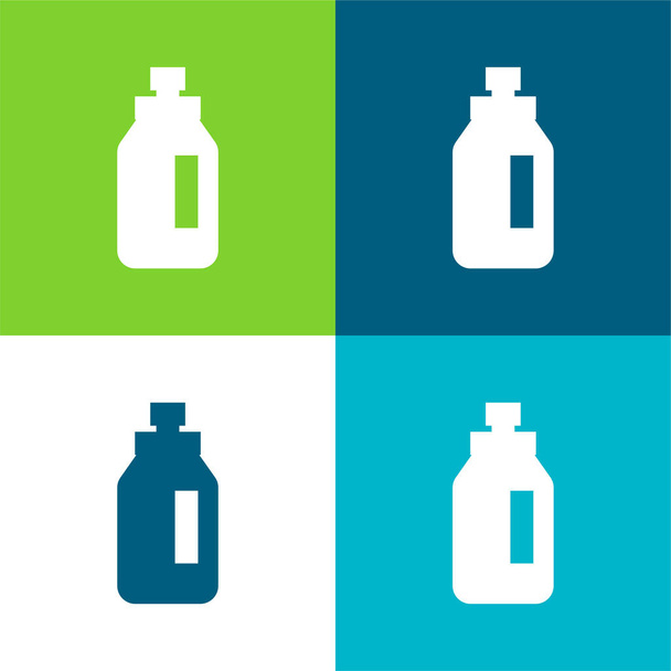Bottle Flat four color minimal icon set - Vector, Image