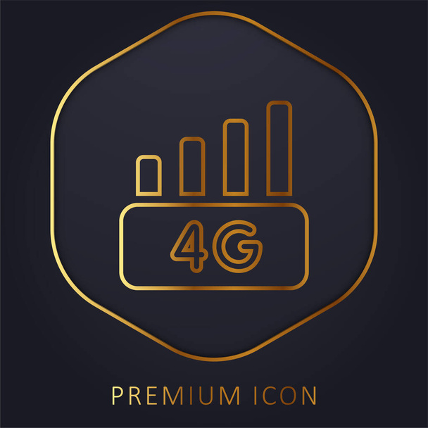 4g złotej linii logo premium lub ikona - Wektor, obraz