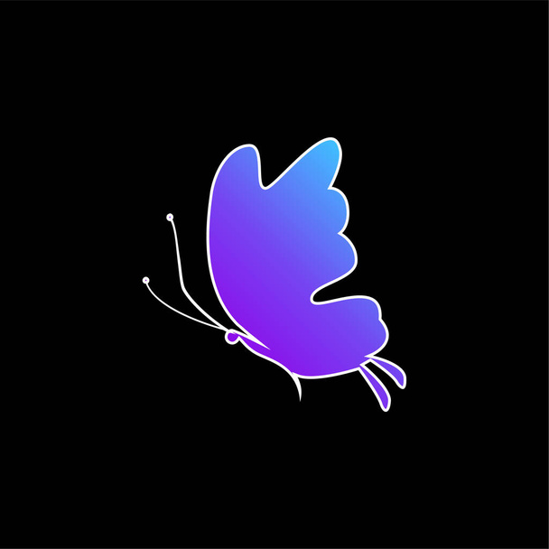 Schöne Schmetterling Silhouette blaues Gradientenvektorsymbol - Vektor, Bild