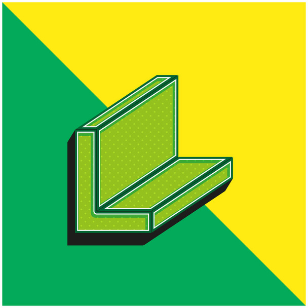 Straal Groen en geel modern 3D vector icoon logo - Vector, afbeelding