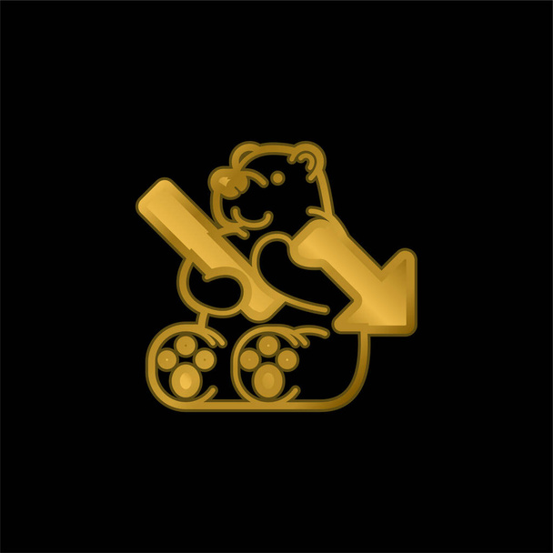 Orso oro placcato icona metallica o logo vettoriale - Vettoriali, immagini