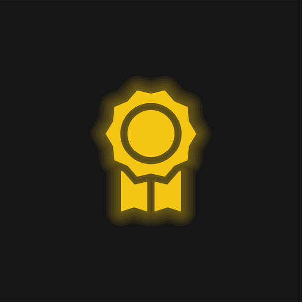 Badge giallo brillante icona al neon - Vettoriali, immagini