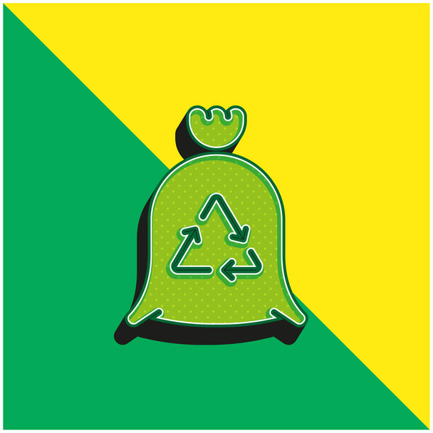 Bin grün und gelb moderne 3D-Vektor-Symbol-Logo - Vektor, Bild