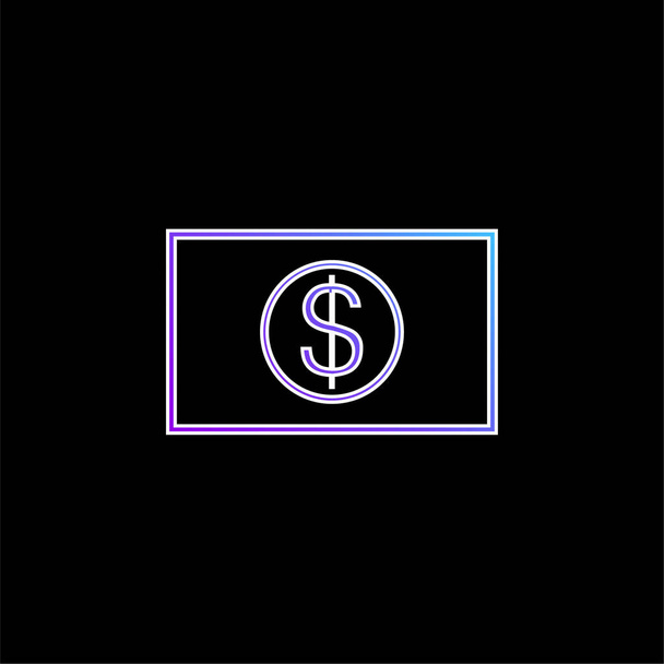 Dólar grande Bill ícone vetor gradiente azul - Vetor, Imagem