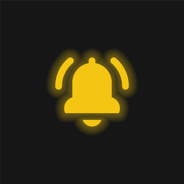 Riasztó sárga izzó neon ikon - Vektor, kép