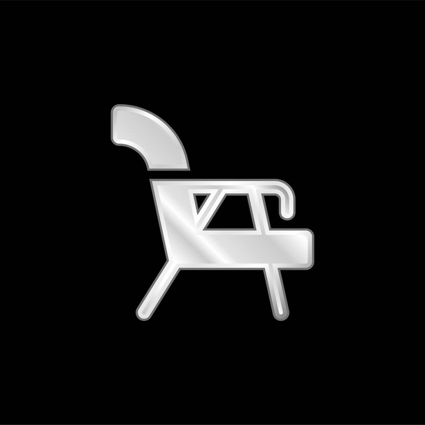 Sessel versilbert metallische Ikone - Vektor, Bild