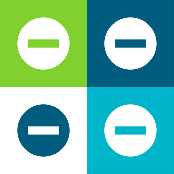 Bloqueado signo plano de cuatro colores mínimo icono conjunto - Vector, imagen