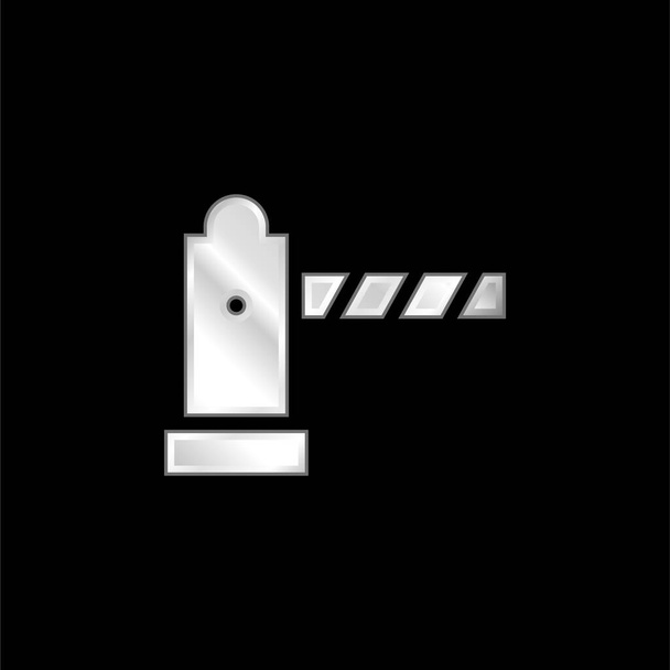 Bariéra postříbřená kovová ikona - Vektor, obrázek