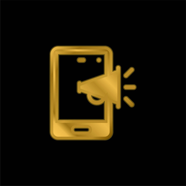 Реклама Золота металева іконка або вектор логотипу
 - Вектор, зображення