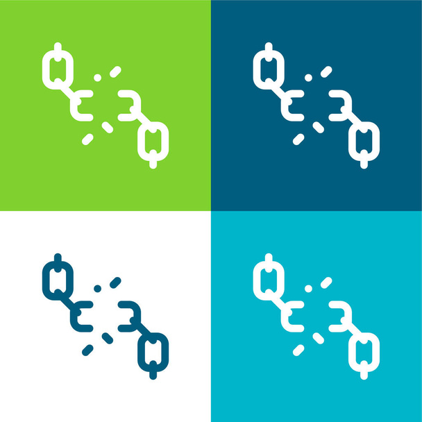 Breaking Flat Minimal Icon Set mit vier Farben - Vektor, Bild