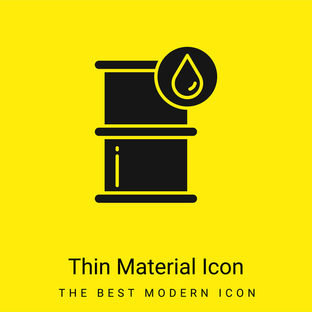 Barril mínimo icono de material amarillo brillante - Vector, Imagen