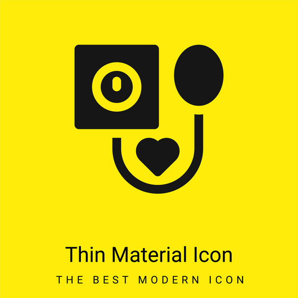 Blood Pressure minimal bright yellow material icon - Vector, Image