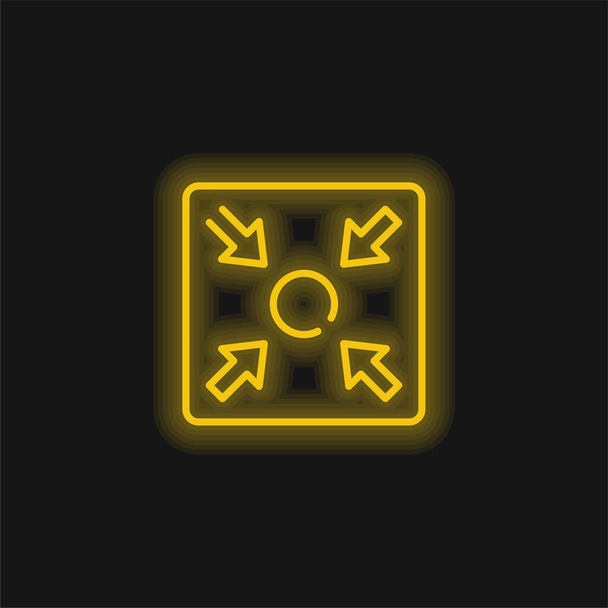 Assembly Point geel gloeiend neon icoon - Vector, afbeelding