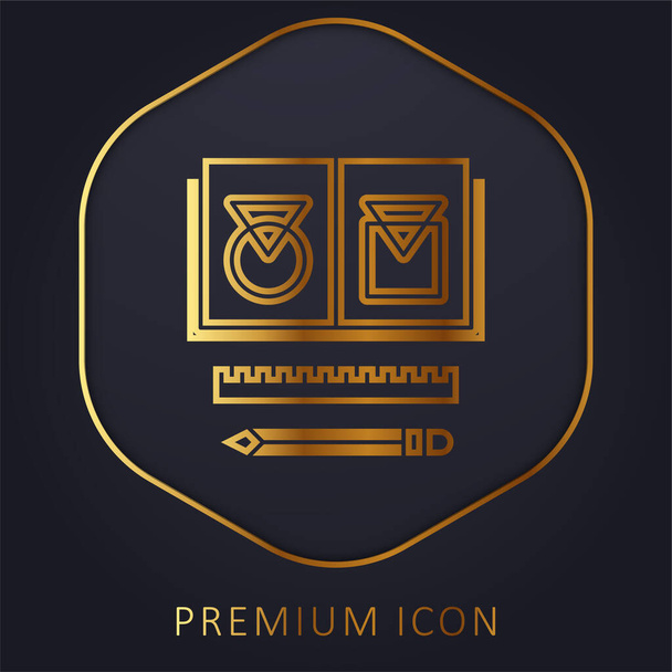 Marque ligne d'or logo premium ou icône - Vecteur, image