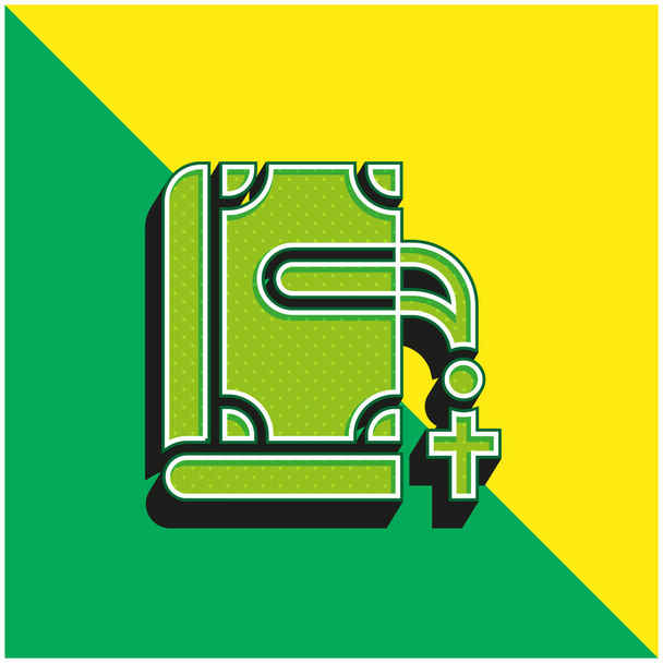 İncil Yeşil ve Sarı Modern 3D vektör simgesi logosu - Vektör, Görsel