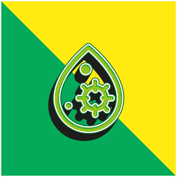 Blutgrünes und gelbes modernes 3D-Vektor-Symbol-Logo - Vektor, Bild