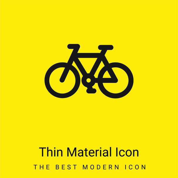 Bicycle minimal bright yellow material icon - Vector, Image