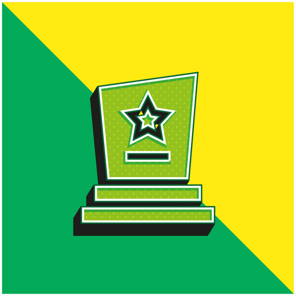 Award Groen en geel modern 3D vector icoon logo - Vector, afbeelding