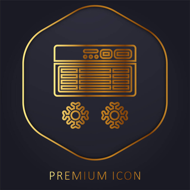 Кондиционеры золотой линии премиум логотип или значок - Вектор,изображение