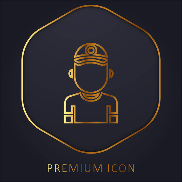Baseballspieler goldene Linie Premium-Logo oder Symbol - Vektor, Bild