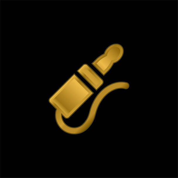 Audio Jack złocone metaliczna ikona lub wektor logo - Wektor, obraz