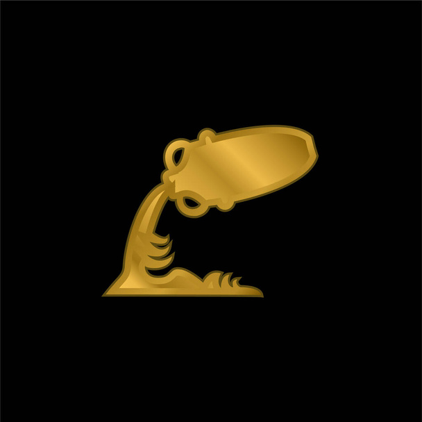 Астрологічний знак акваріума Золотий покритий металевою іконою або вектор логотипу. - Вектор, зображення